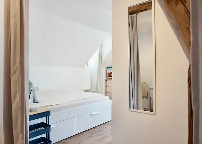 公寓 Stylisches Fuer 2 Personen In Historischem Fachwerkhaus 4 Etage Mit Blick Auf Stadt & Festung